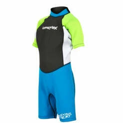 Hyperflex Access Child's 2mm Backzip Springsuit Wetsuit - Blue/Green -Surfing Equipment Sales 2024 0001 XA620CB 80 bz shorty green blue QUARTER