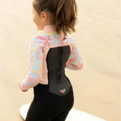 Roxy Prologue Girls 4/3mm Back Zip Wetsuit - Tanager/Floral -Surfing Equipment Sales 2024 0001 erlw103009 roxy l bjd5 bck1