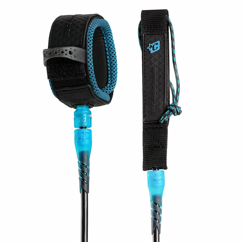 Creatures 7' Reliance Pro Leash - Black/Cyan 4 Creatures 7' Reliance Pro Leash - Black/Cyan - Image 2