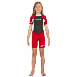 Hyperflex Access Child's 2mm Backzip Springsuit Wetsuit - Red/White