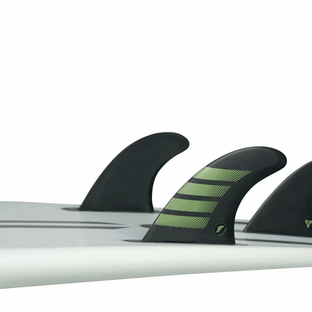 Futures Fins - F8 Alpha Tri-Fin Set - Carbon/Olive 4 Futures Fins - F8 Alpha Tri-Fin Set - Carbon/Olive - Image 2