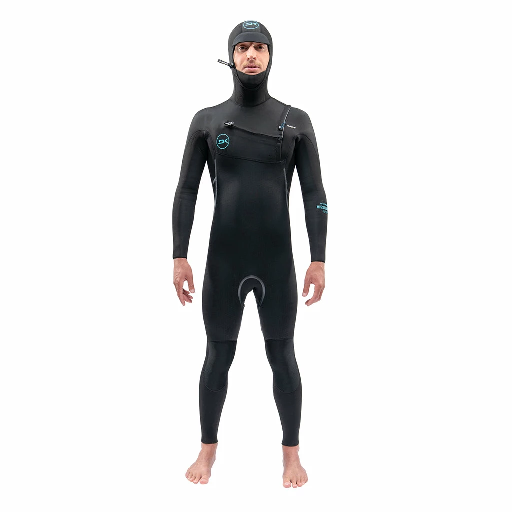 Dakine Mens Mission 4/3mm Chest Zip Hooded Wetsuit - 22/Black 3 Dakine Mens Mission 4/3mm Chest Zip Hooded Wetsuit - 22/Black