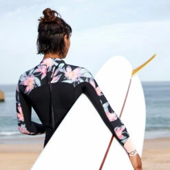 Roxy Swell Series Womens 4/3mm Back Zip Wetsuit -Anthracite Paradise -Surfing Equipment Sales 2024 0007 erjw103124 roxy l kvj6 bck2