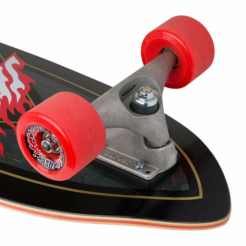 Santa Cruz X Carver Flamed Not A Dot Cut Back 9.75" Surf Skate Cruzer 5 Santa Cruz X Carver Flamed Not A Dot Cut Back 9.75" Surf Skate Cruzer - Image 3