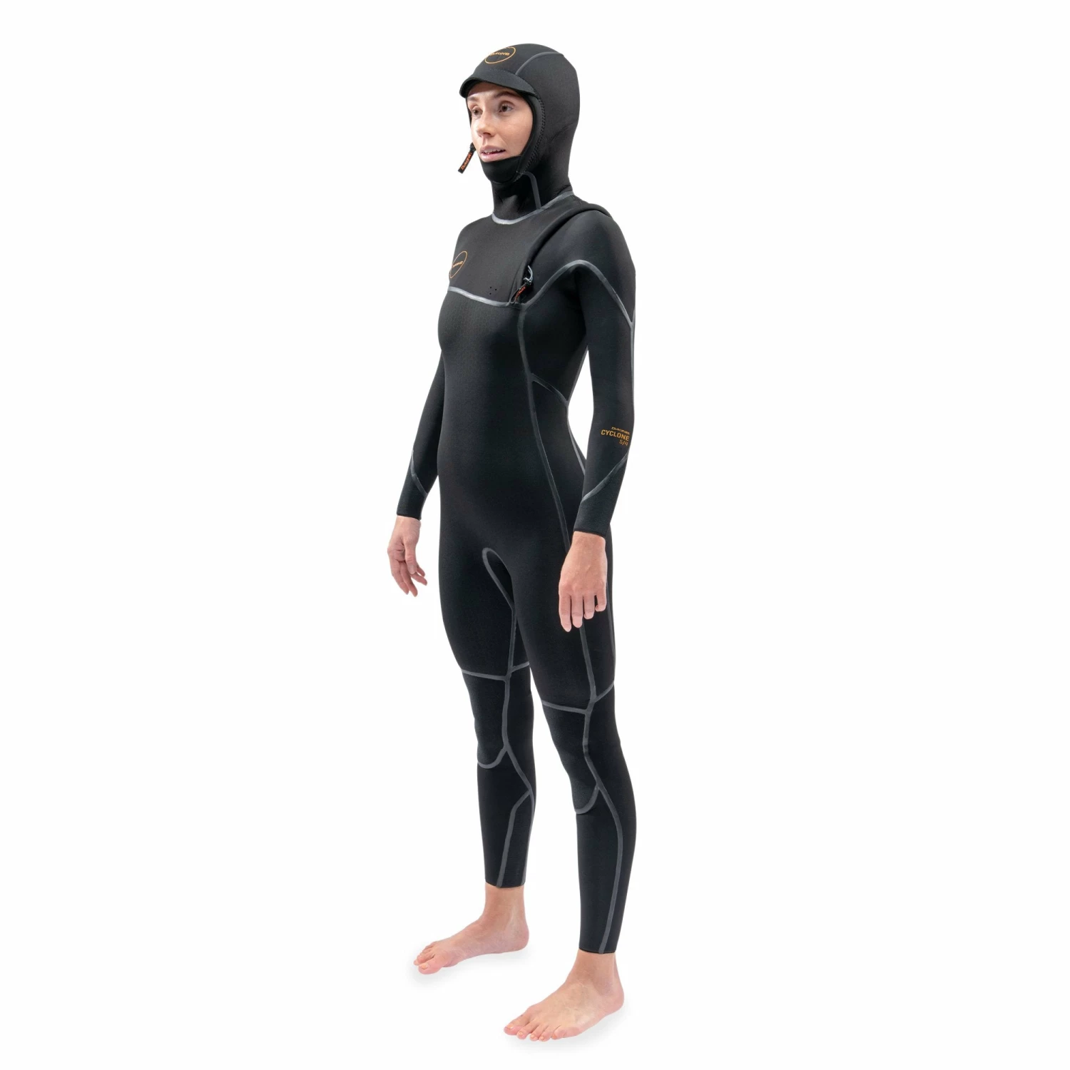 Dakine Womens Cyclone 5/4mm Zip Free Hooded Wetsuit - Black 4 Dakine Womens Cyclone 5/4mm Zip Free Hooded Wetsuit - Black - Image 2