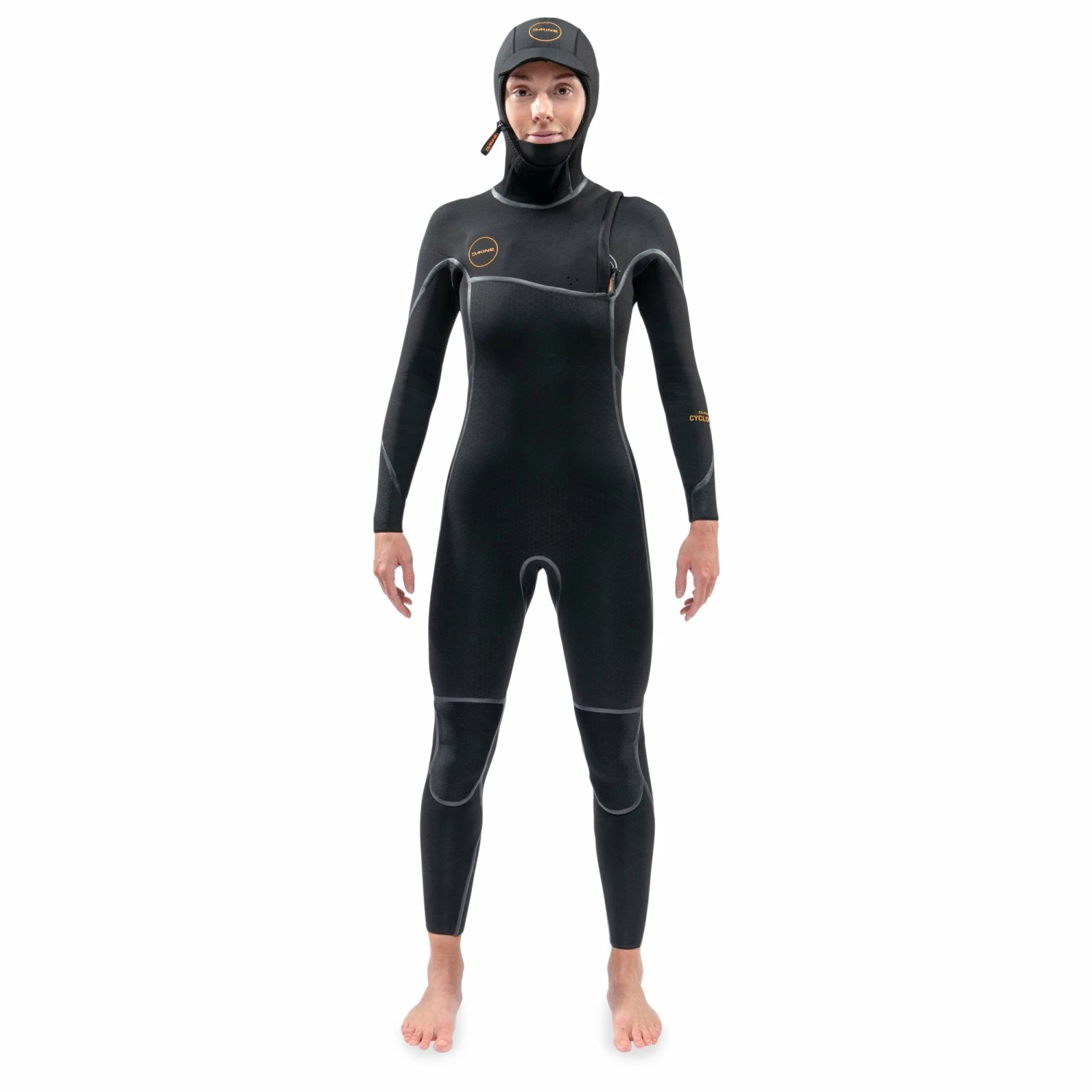 Dakine Womens Cyclone 5/4mm Zip Free Hooded Wetsuit - Black 3 Dakine Womens Cyclone 5/4mm Zip Free Hooded Wetsuit - Black
