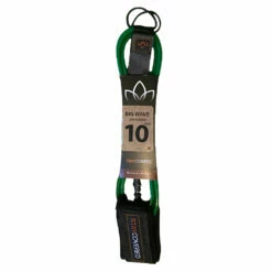 Stay Covered Big Wave Standard Surf Leash - 10'x5/16 -Surfing Equipment Sales 2024 big wave standard green10