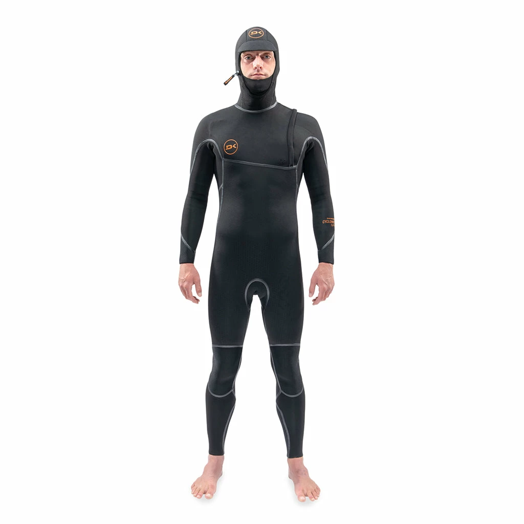 Dakine Mens Cyclone 5/4mm Zip Free Hooded Wetsuit - Black 3 Dakine Mens Cyclone 5/4mm Zip Free Hooded Wetsuit - Black