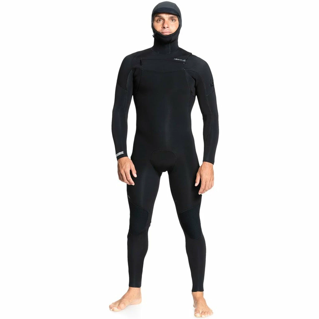 Quiksilver Men's 5/4/3mm Everyday Sessions Hooded Chest Zip Wetsuit - Black 3 Quiksilver Men's 5/4/3mm Everyday Sessions Hooded Chest Zip Wetsuit - Black